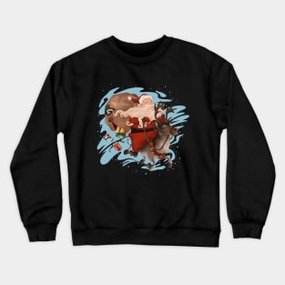 Christmas Santa on a reindeer with presents. Crewneck Sweatshirt